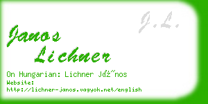 janos lichner business card